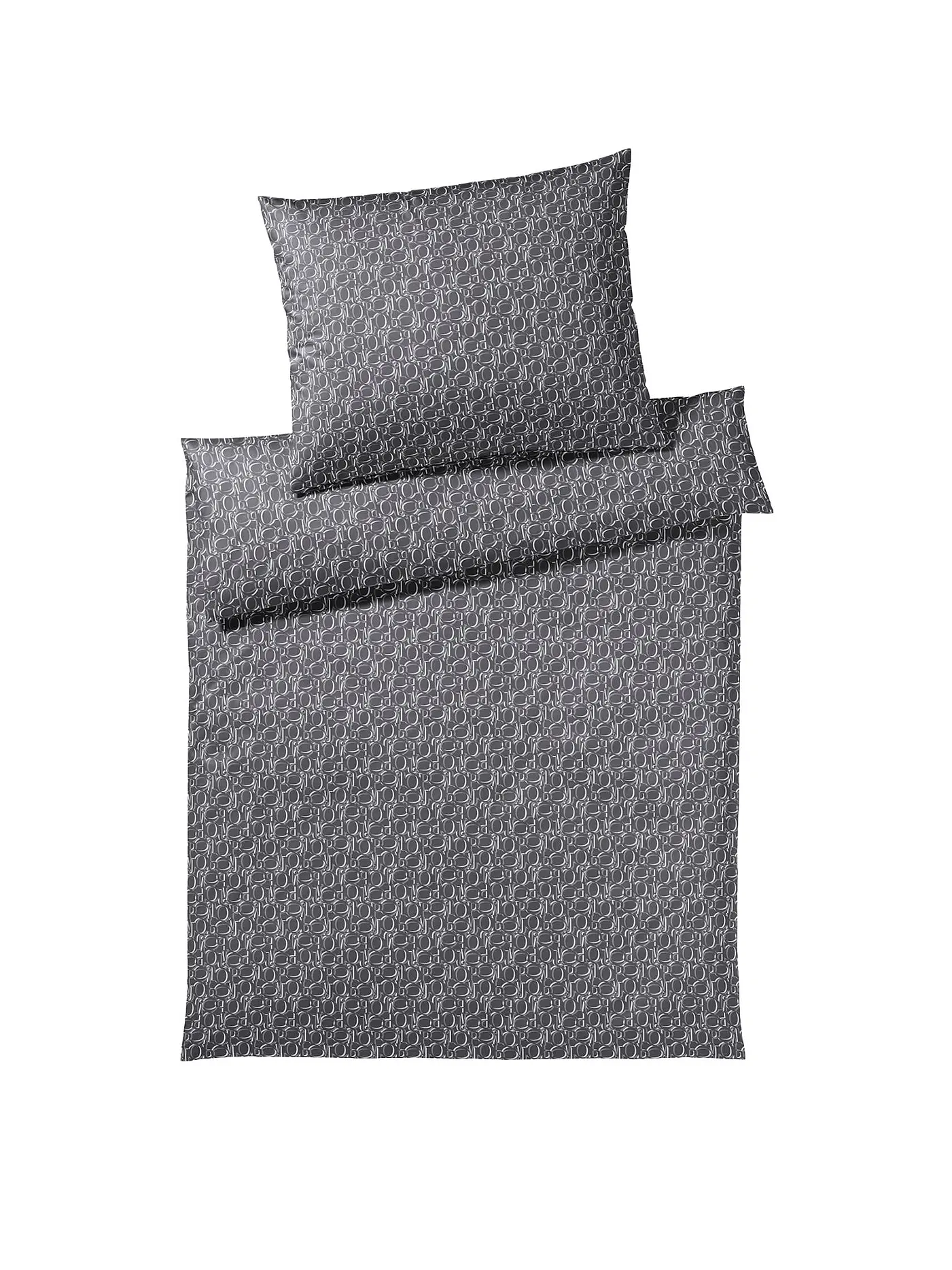 JOOP | Satin Bettwäsche Ornament 70x90cm / 140x220cm | grau